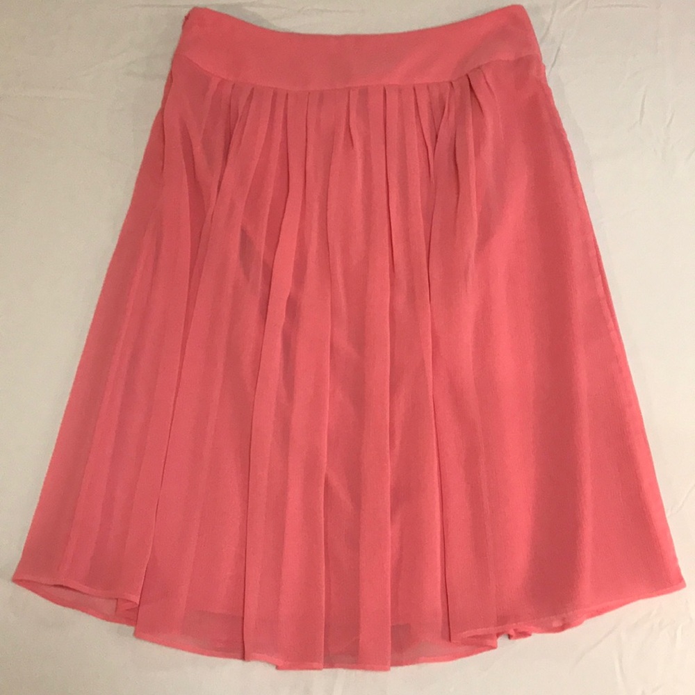 WHBM Pink/Peach Flowy Midi Skirt - Sz 8